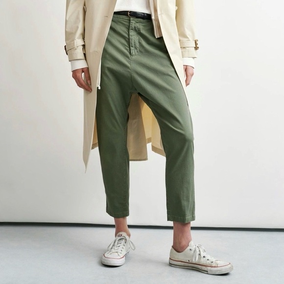 Nili Lotan Pants - Nili Lotan Paris Dropped Crotch Pants in Green Women's Size 0